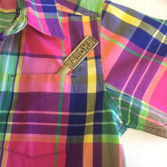 Boys size 10 PLACE Brand MADRAS  100% cotton shirt - Picture 3 of 6